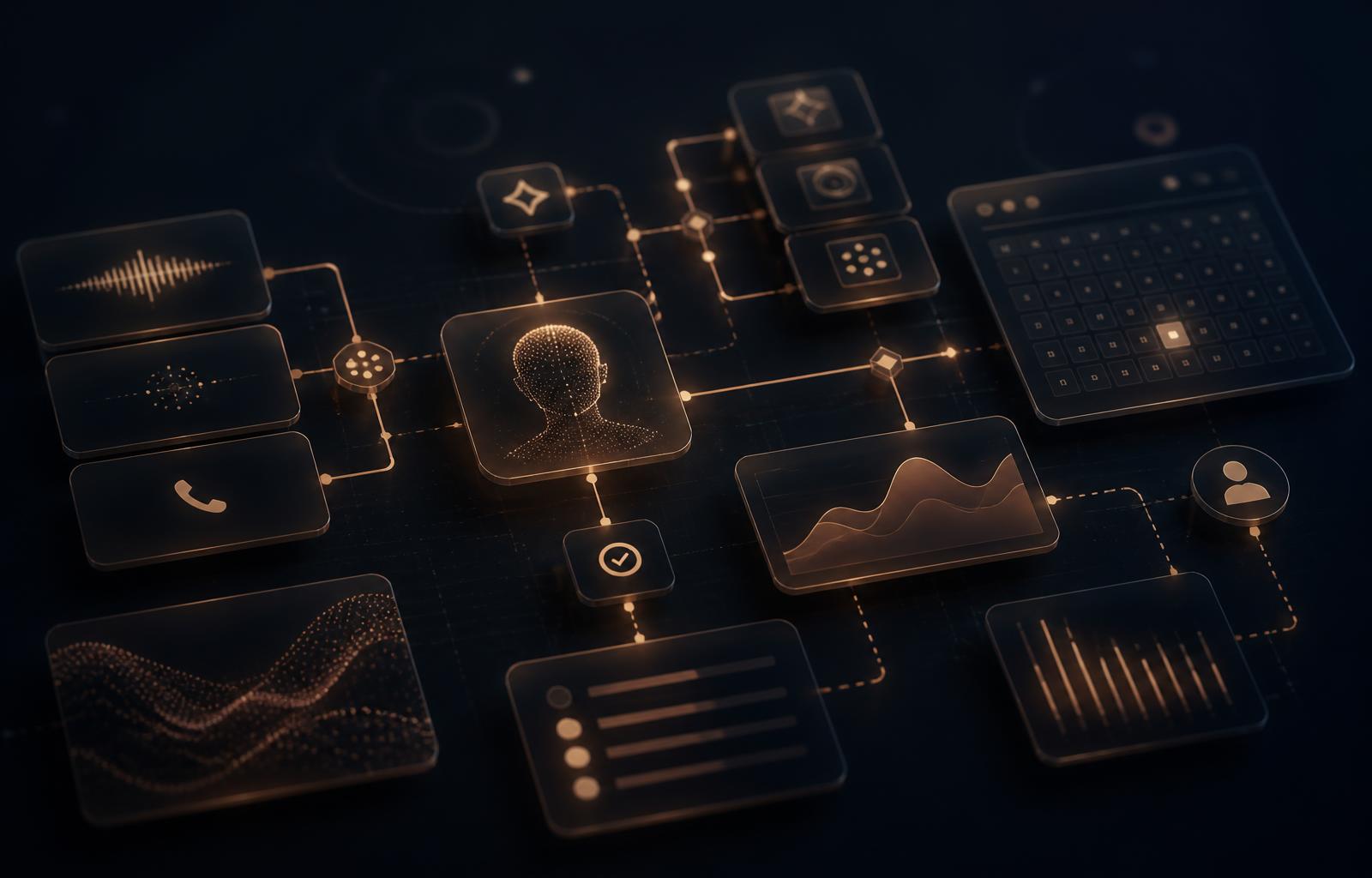 Visualization of GOLARIQ's AI call-handling and booking infrastructure for HVAC contractors